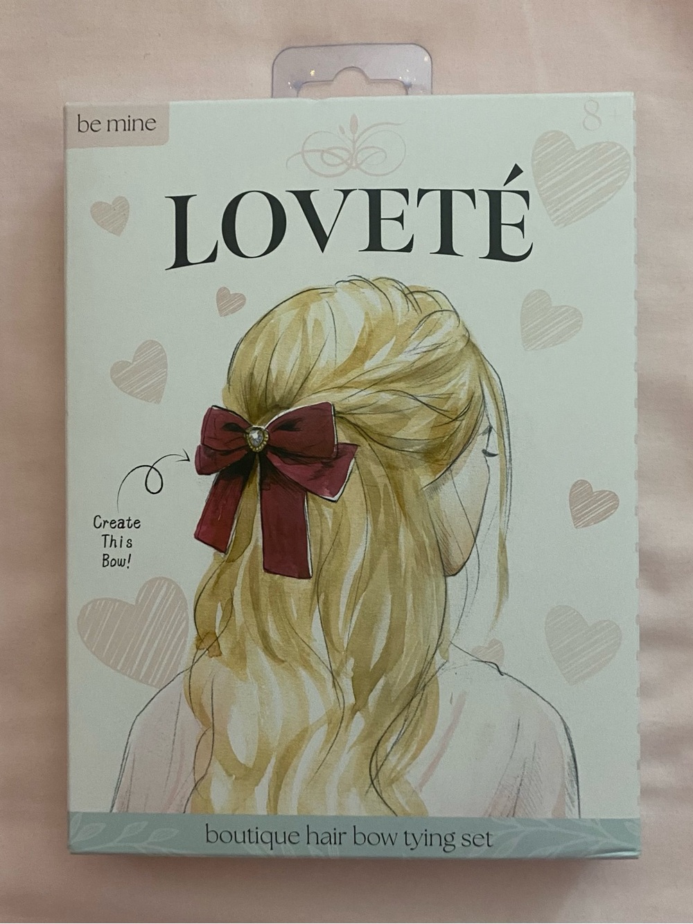 NWT Loveté Boutique Hair Bow Tying Set in "Be Mine" Burgundy ~ Coquette EGL Cute